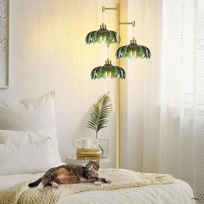 Floor Lamp - gold and green