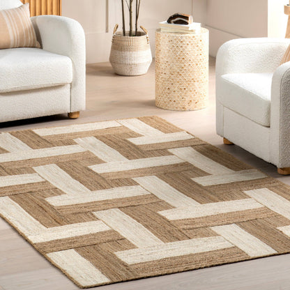 Florentina Geometric Links Jute Area Rug