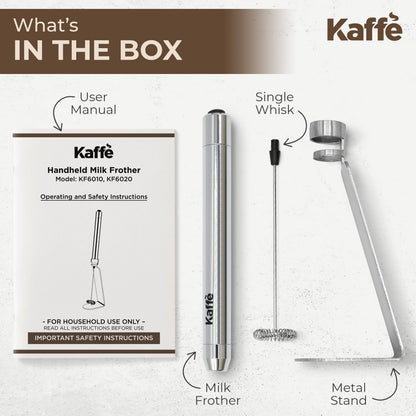 Kaffe Handheld Milk Frother with Stand