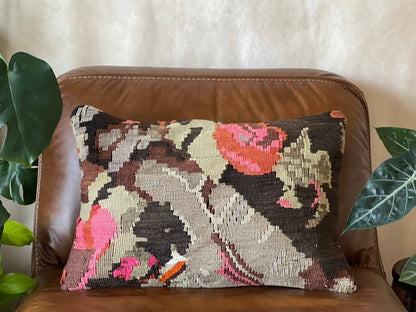 Vintage Turkish Killim Pillow | Esana  16x24