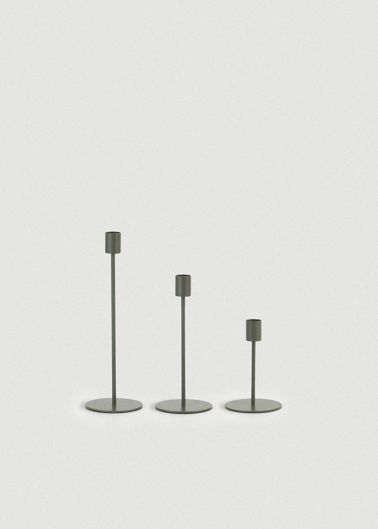 Green Doric Candle Holder Set of 3