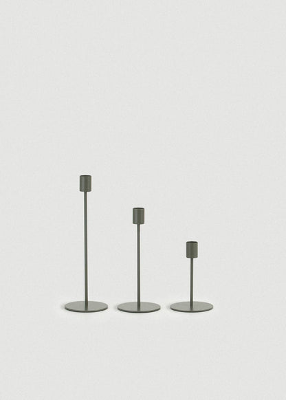Green Doric Candle Holder Set of 3