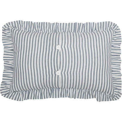 Striped Blue Ruffled Throw Pillow