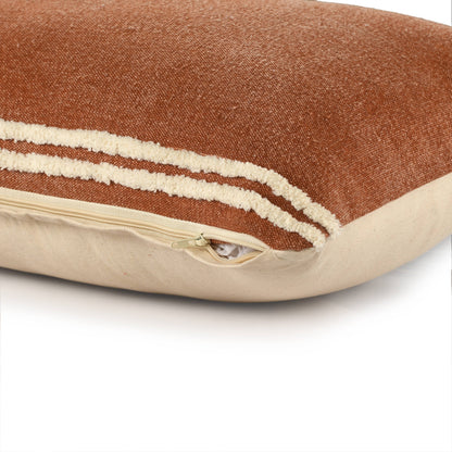 Soft Striped Cinnamon Lumbar Throw Pillow