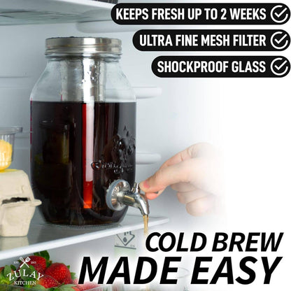 Cold Brew Coffee Maker - 1.5 Liter, Shatter-resistant Glass