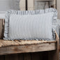 Striped Blue Ruffled Throw Pillow