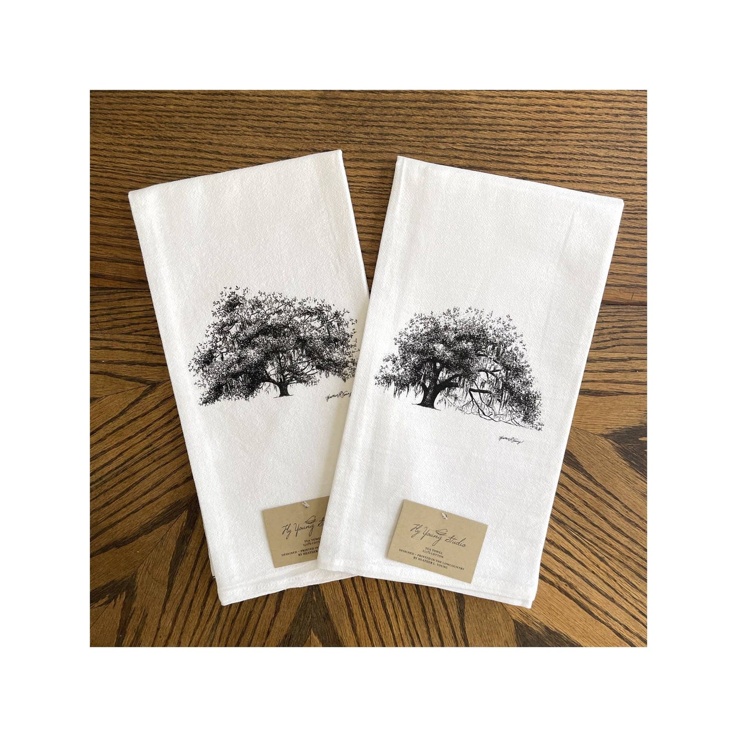 Ophelia Oak Tree Cotton Flour Sack Kitchen Towel
