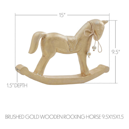 Brushed Gold Wooden Rocking Horse