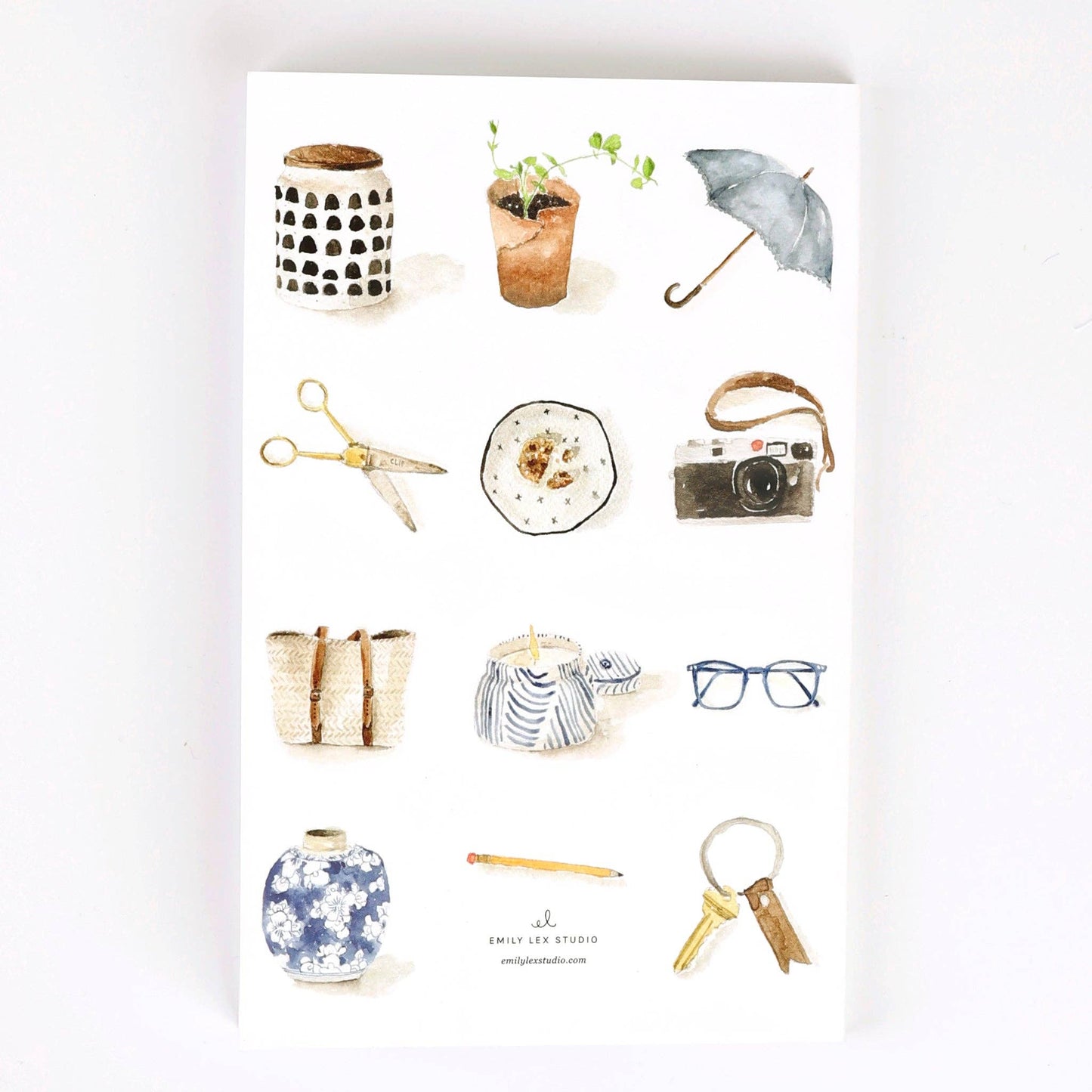 Notebook with Original Watercolor Artwork