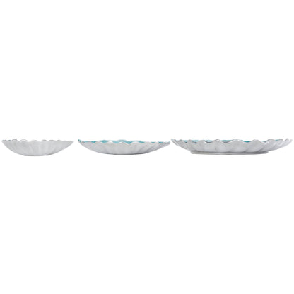 Coastal White Aluminum Metal Decorative Bowl Set