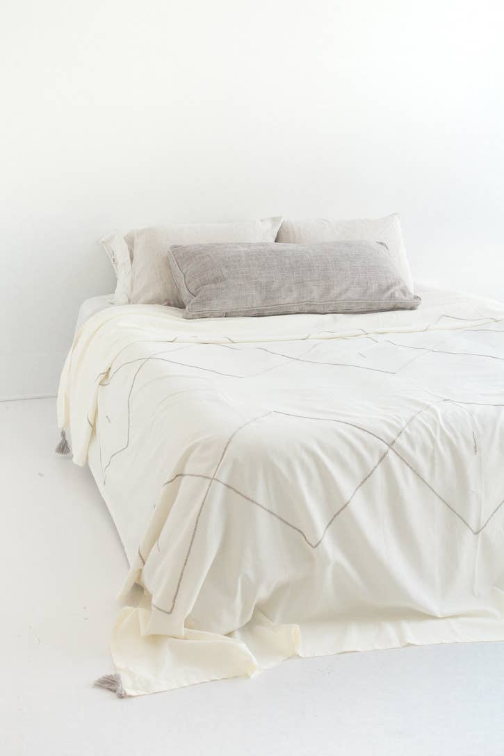 Berber Queen Bedspread Blanket | Handwoven Cotton