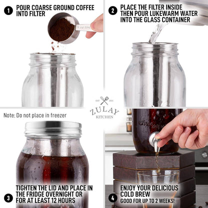 Cold Brew Coffee Maker - 1.5 Liter, Shatter-resistant Glass