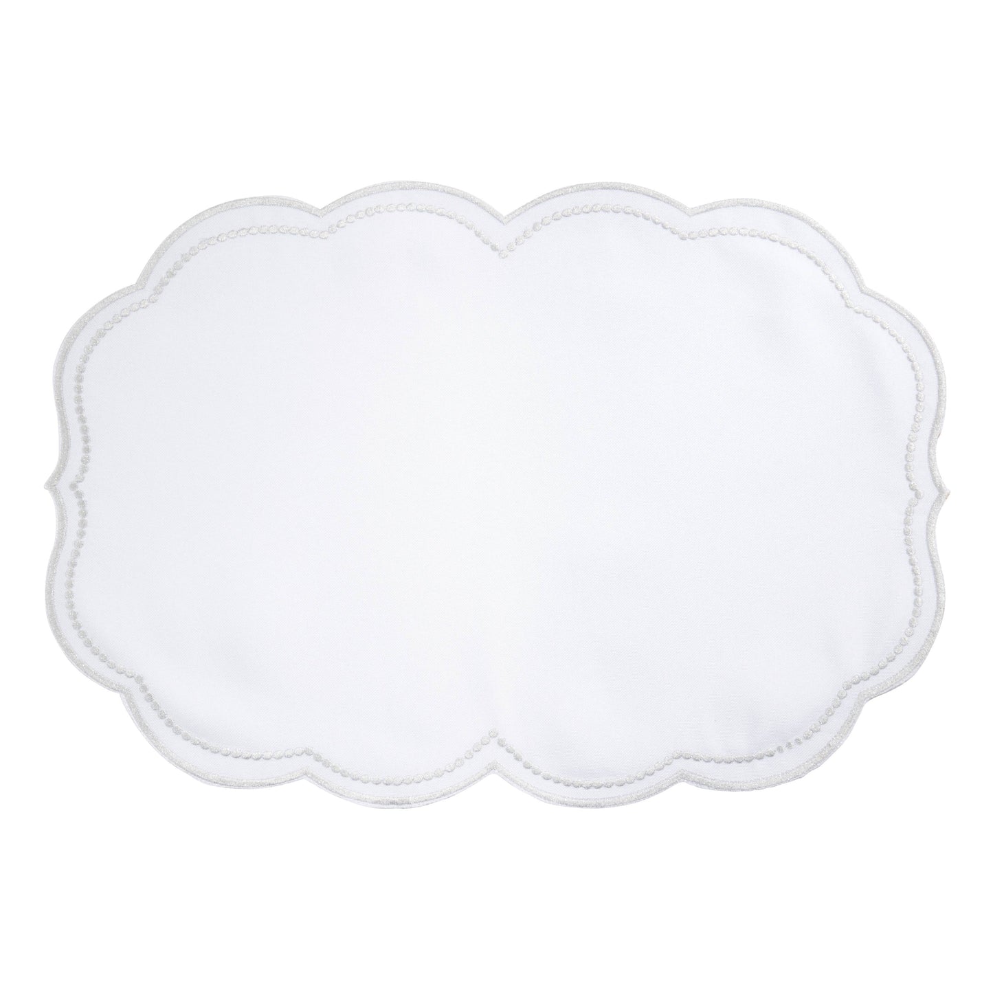 Embroidered Polka Dot Placemat w/ Scallop Edge