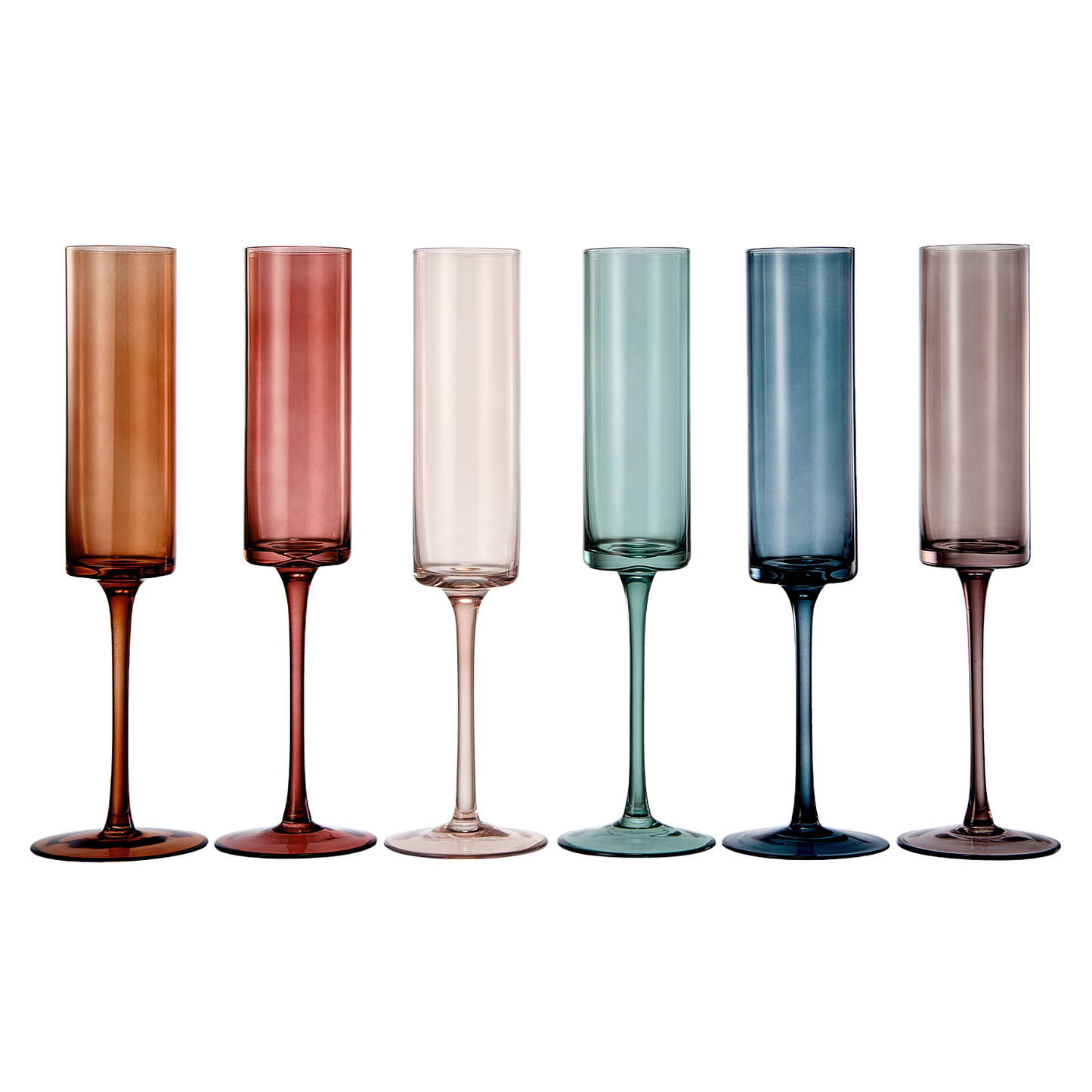 Champagne Flutes- Muted Rainbow