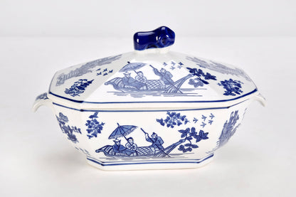 Blue Willow Porcelain Covered Tureen