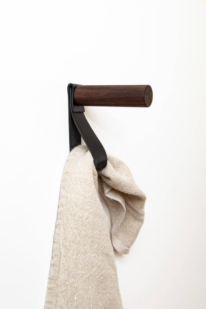 Leather & Wood Wall Hook Loops