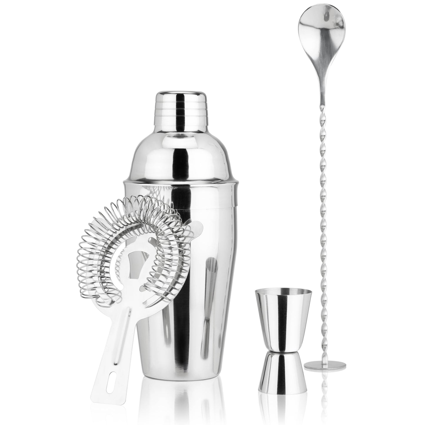 Stainless Steel Barware Set - Set of 4 - ASSORTED COLORS