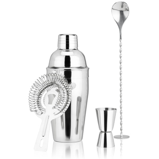 Stainless Steel Barware Set - Set of 4 - ASSORTED COLORS