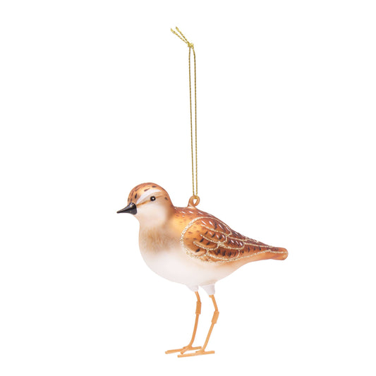 Christmas Shore Bird Glass Ornament