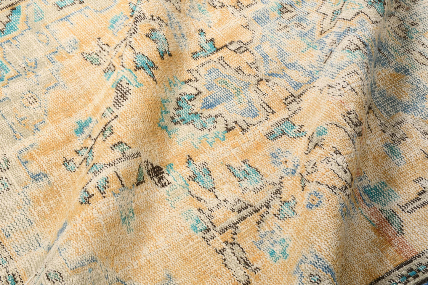 Vintage Turkish Rug, Pastel Tones, Handwoven Art