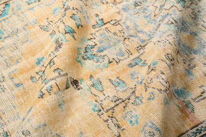 Vintage Turkish Rug, Pastel Tones, Handwoven Art