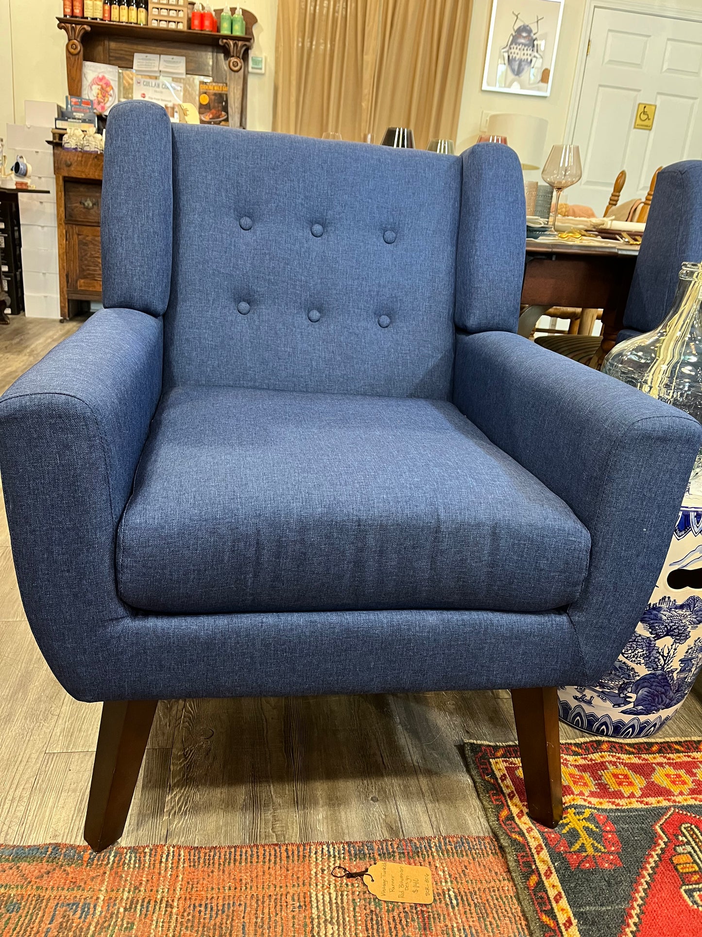 Navy Blue Upholstered Chair