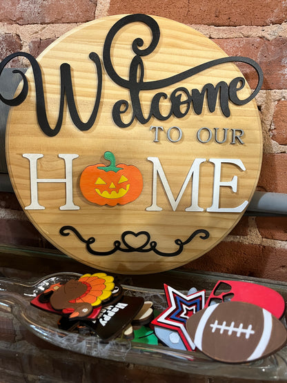 Home Plaque with Changing "O's"