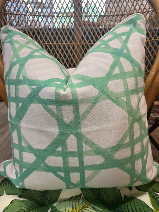 Pillow - Mint Green Lattice Print