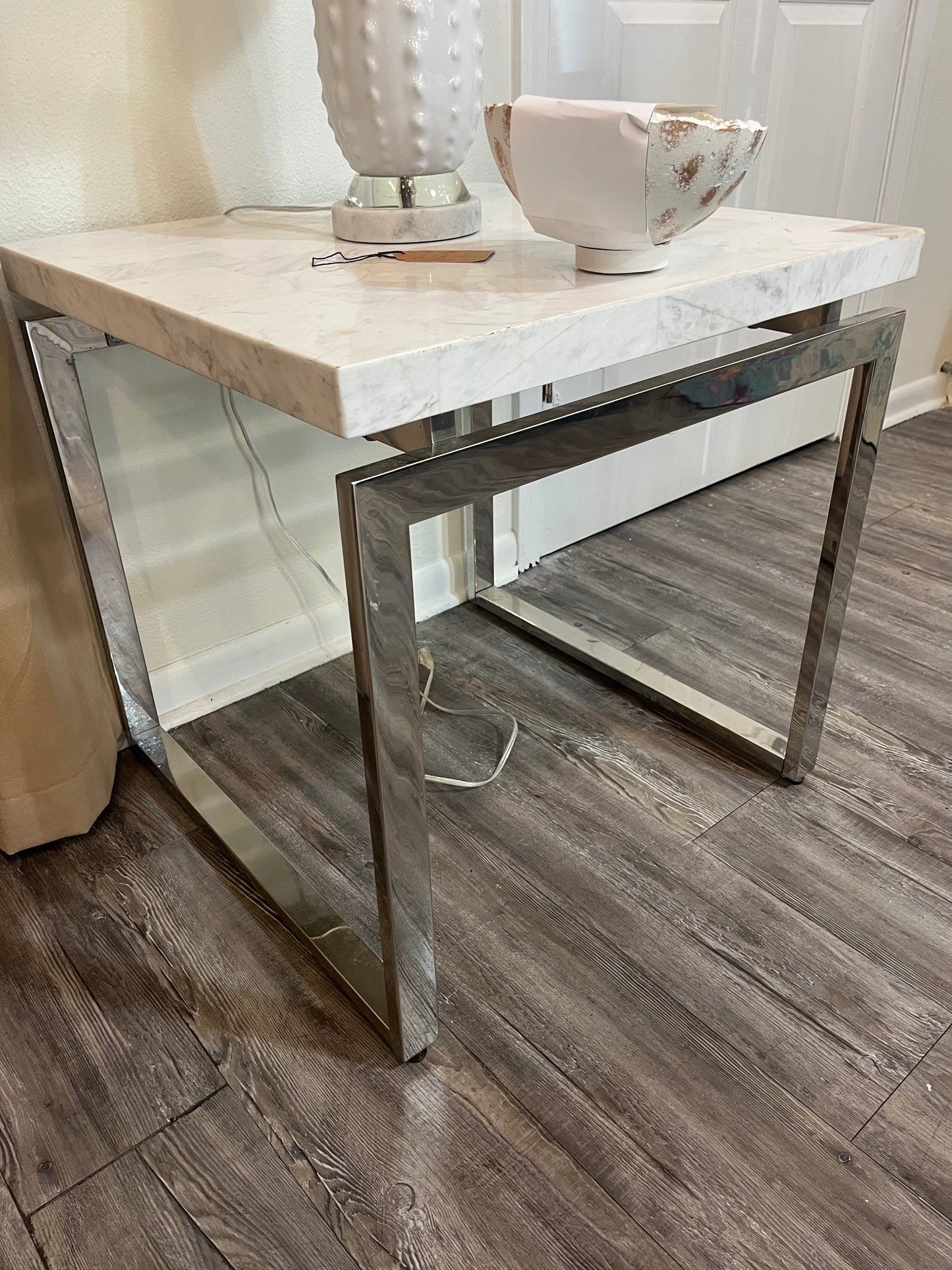 Modern Side Table w/ Chrome Base