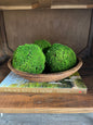 Old Wood Bowl with Moss Balls