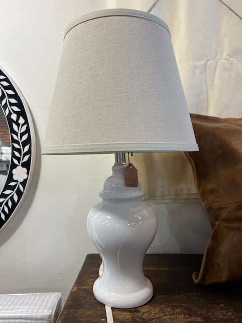 White Ginger Jar Lamp