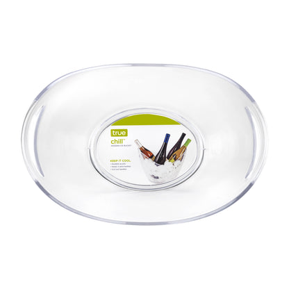 Chill 2-Gallon Clear Acrylic Ice Bucket w/Handle Cut-Outs