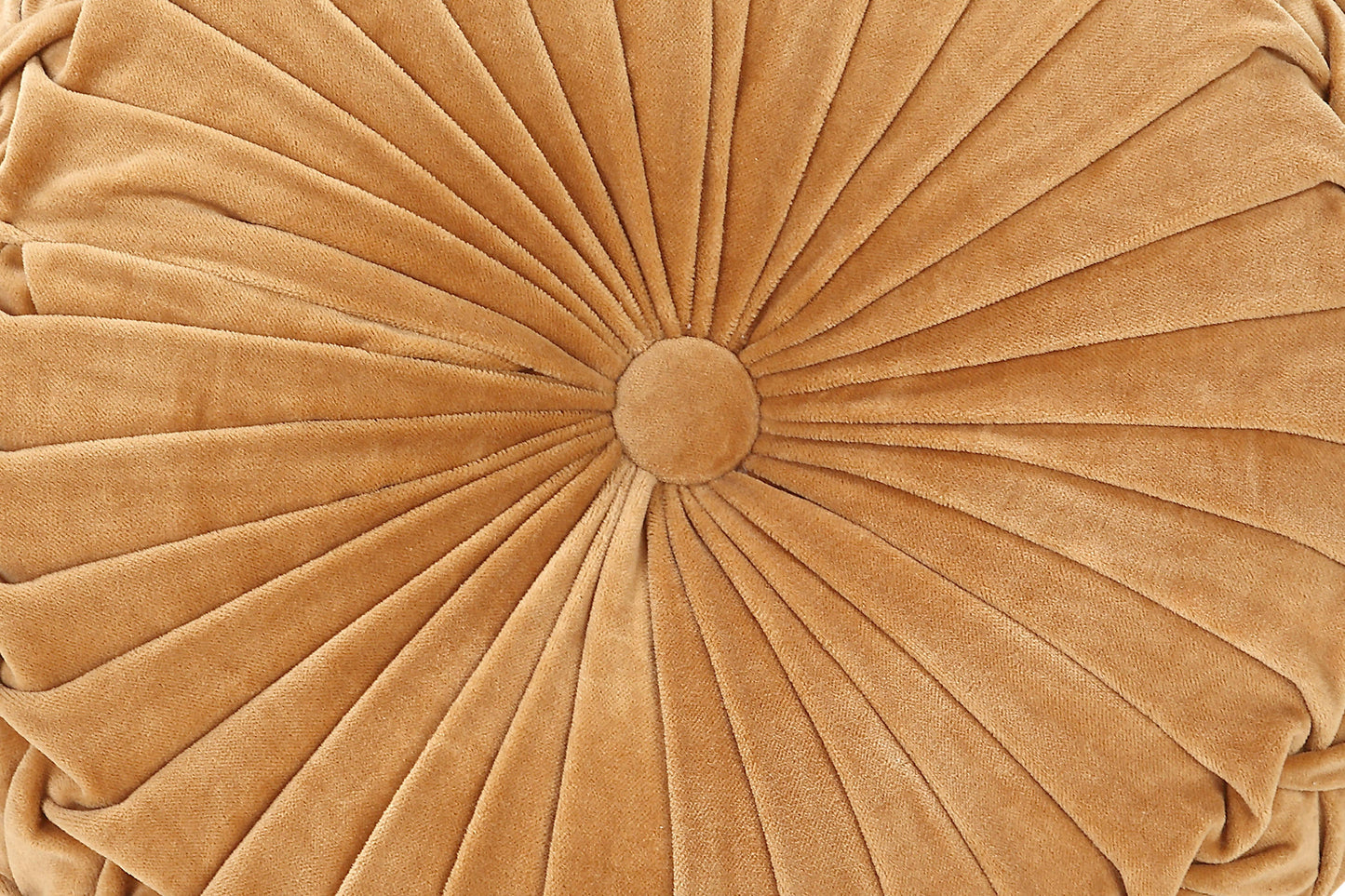 Velvet Round Handmade Pillow, Clay - 16 Inch