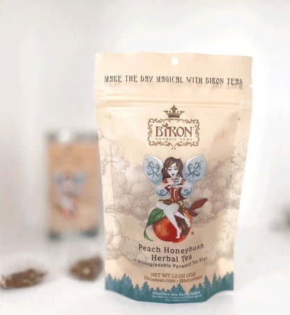 Peach Honeybush Herbal Tea- 15 ct  Pyramid Bags in Pouch