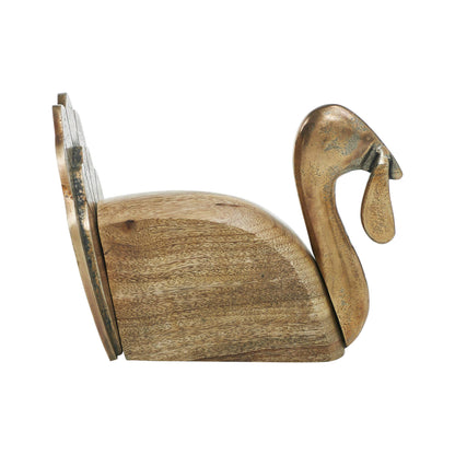 Wooden Turkey w/ Burnished Gold