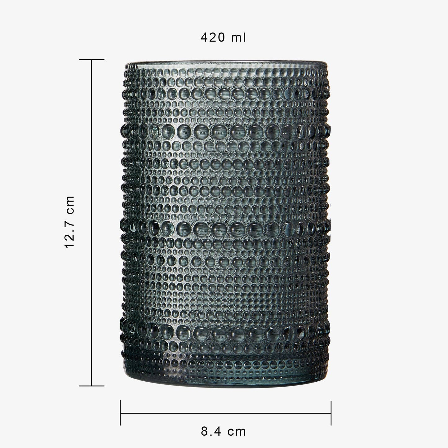 Beaded Hobnail Highball Drinking Glasses | Set of 6 | 14 OZ