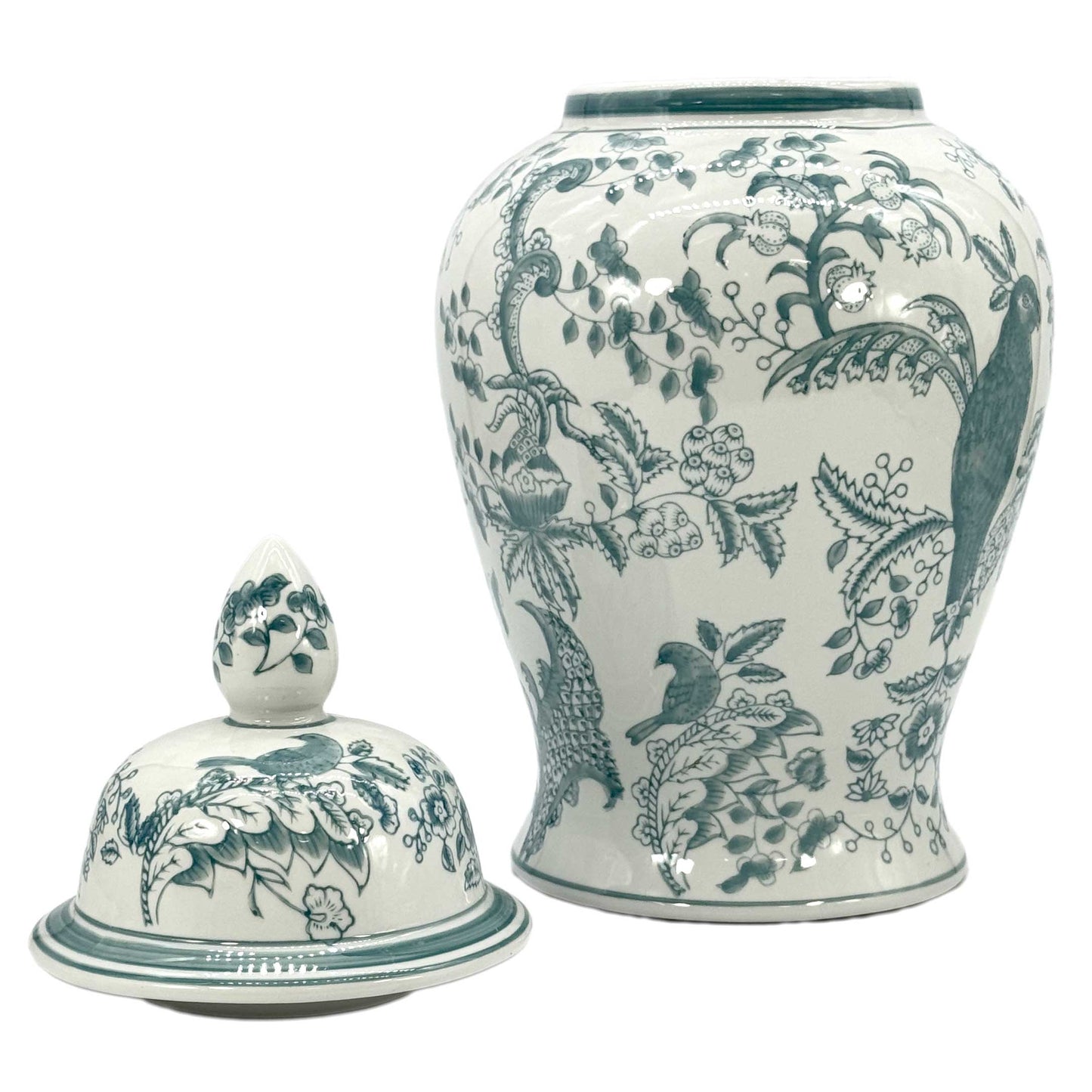 Blue & White Chinoiserie Ceramic Jar