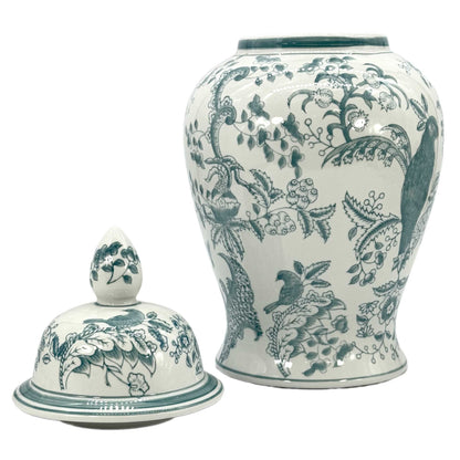 Blue & White Chinoiserie Ceramic Jar