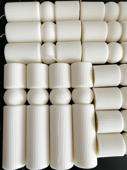 Roman Ribbed Pillar Candle