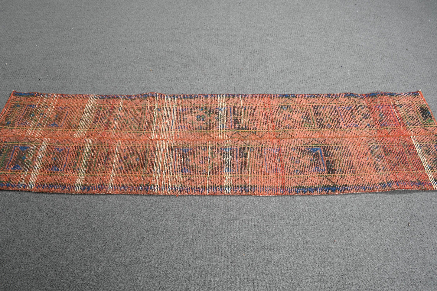 Vintage Turkish Runner, Red Bohemian Design