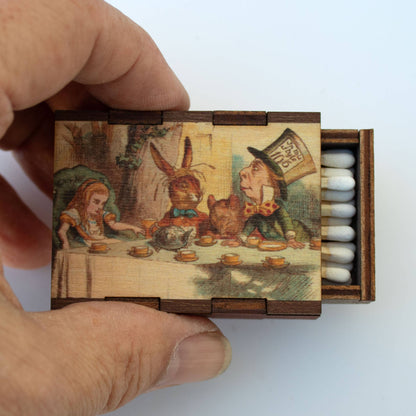 Matches - Alice in Wonderland Tea Party - Wooden Matchboxes