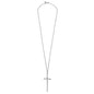 Silver Elongated Long Cross Necklace