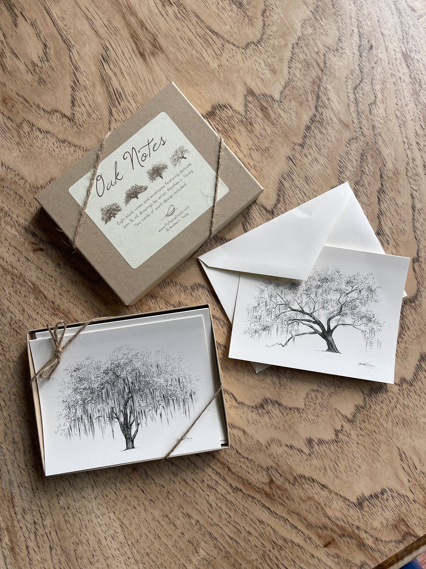 Oak Notes Boxed Stationery Set of 8