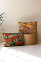 EMBROIDERED PILLOWS WITH FLOWERS - ONE EACH COLOR- set of 2