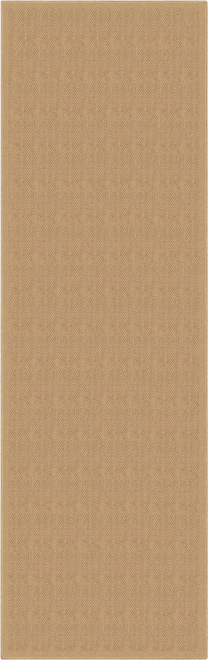Well-Jute Boerboel Geometric Herringbone Beige Flatweave Rug - 2 Sizes