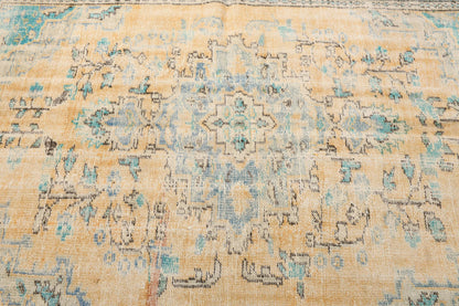 Vintage Turkish Rug, Pastel Tones, Handwoven Art