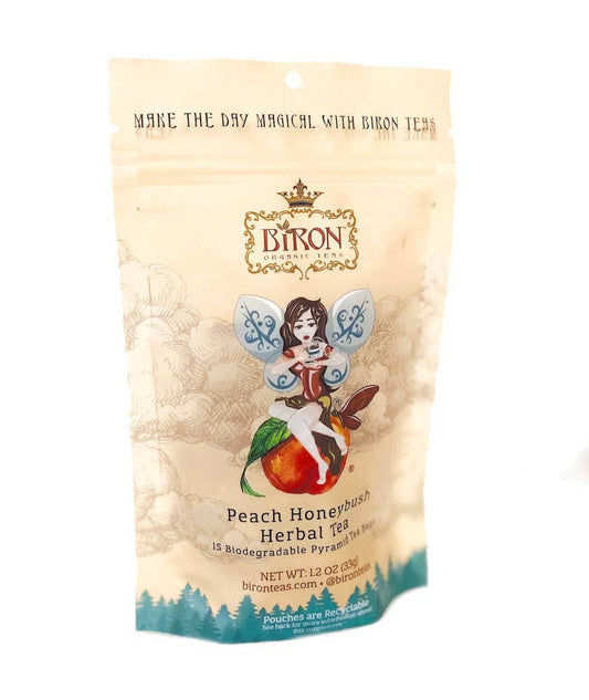 Peach Honeybush Herbal Tea- 15 ct  Pyramid Bags in Pouch