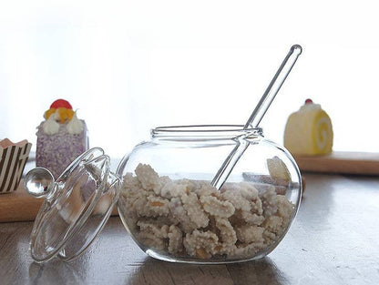 Gohobi Glass Storage Jar with Spoon