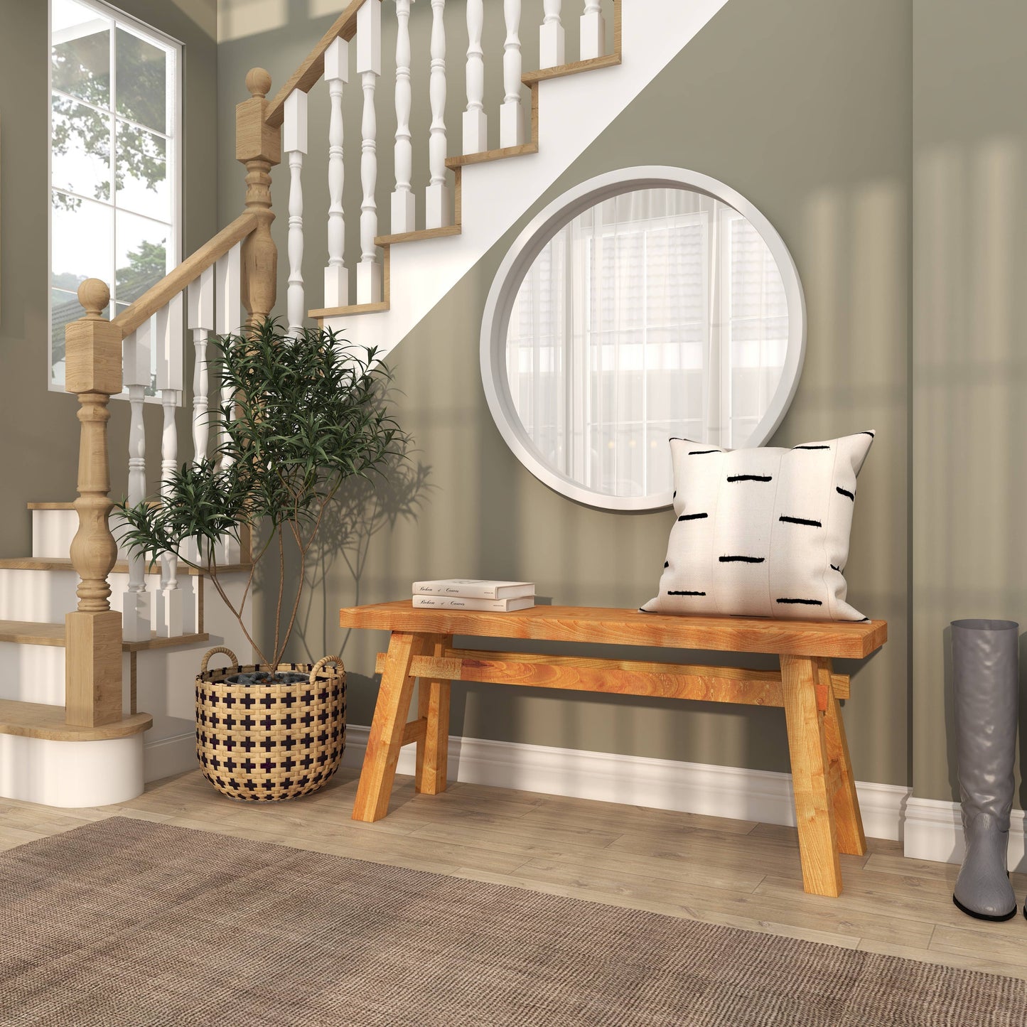 Rustic Brown Reclaimed Wood Bench