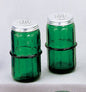 Hoosier Style Salt and Pepper Set in Green, Pink & Blue